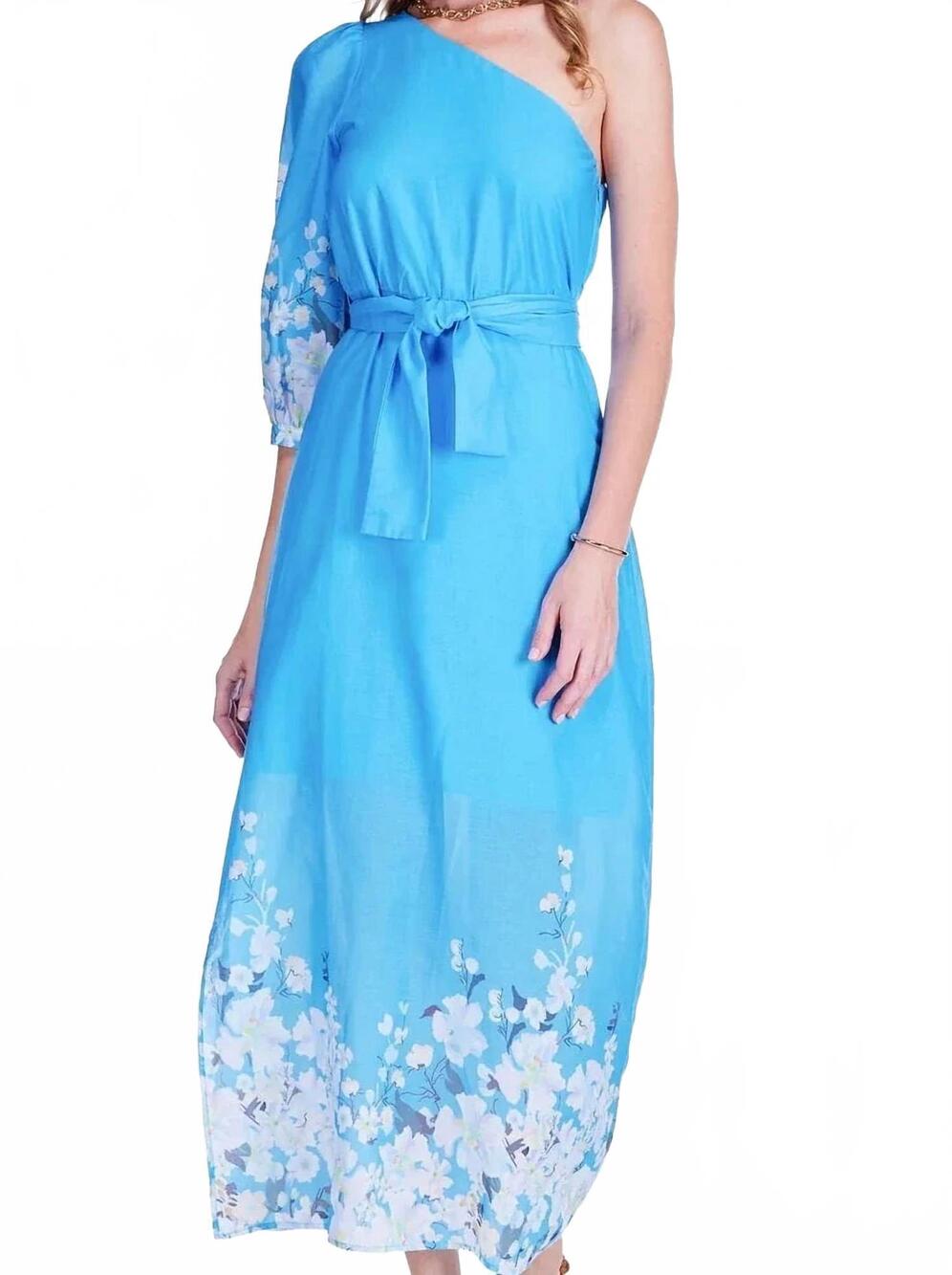 NEW JADE one shoulder dress in sky garden